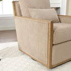 Fauteuil pivotant 26.77 avec cadre en bois dur