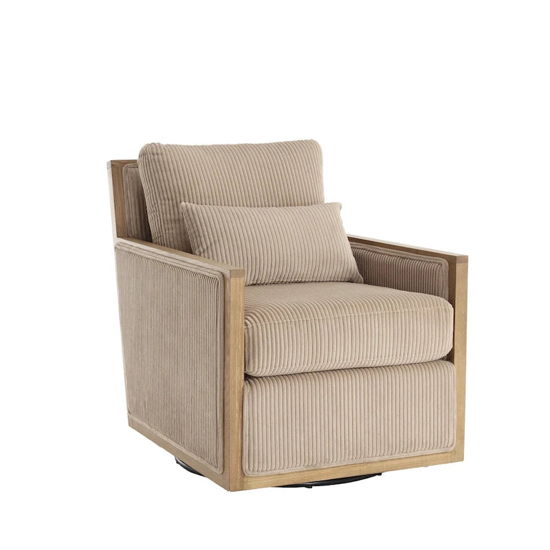 Fauteuil pivotant 26.77 avec cadre en bois dur
