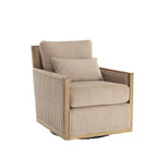 Fauteuil pivotant 26.77 avec cadre en bois dur