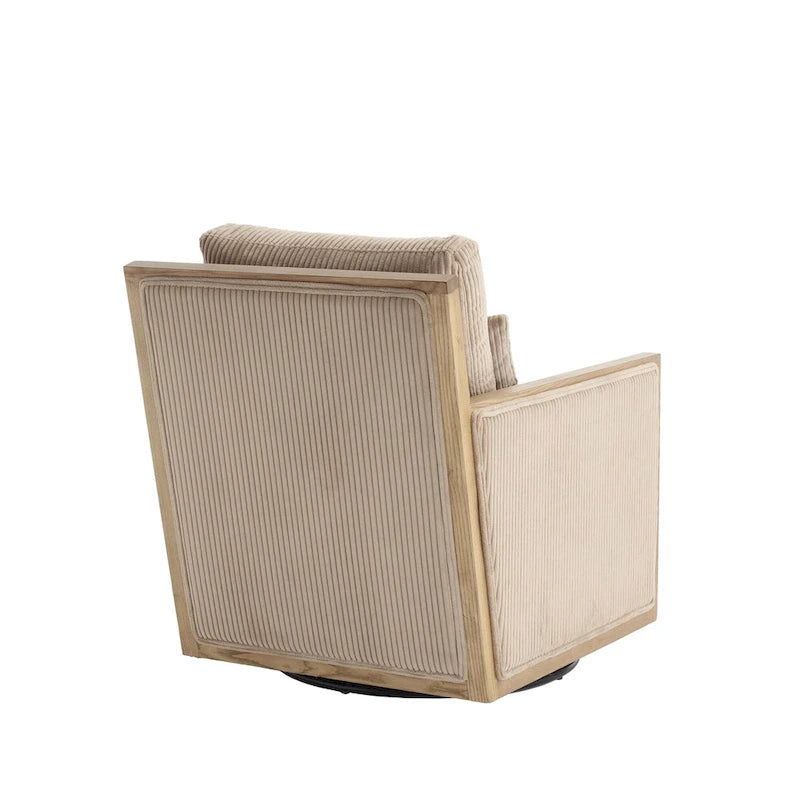 Fauteuil pivotant 26.77 avec cadre en bois dur