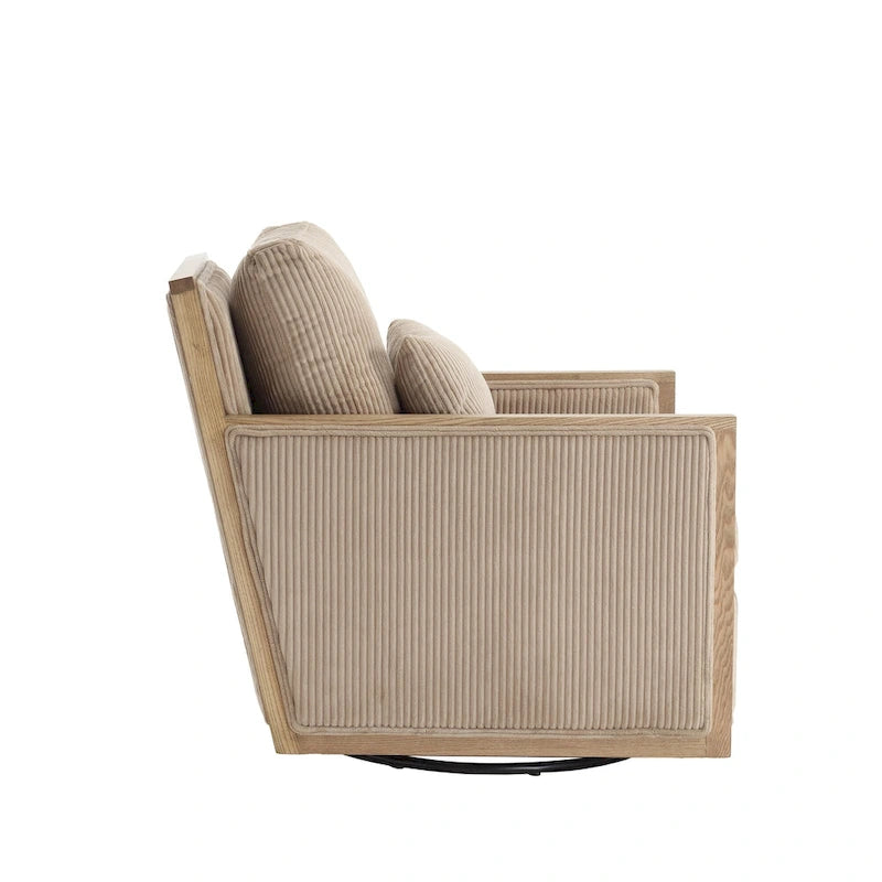 Fauteuil pivotant 26.77 avec cadre en bois dur
