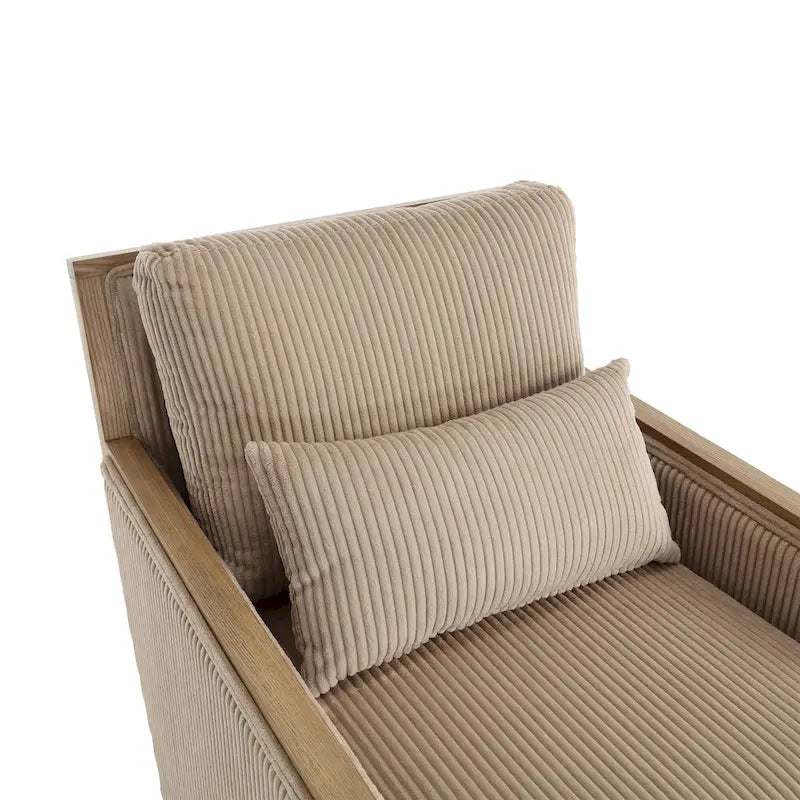 Fauteuil pivotant 26.77 avec cadre en bois dur