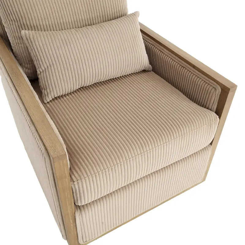 Fauteuil pivotant 26.77 avec cadre en bois dur