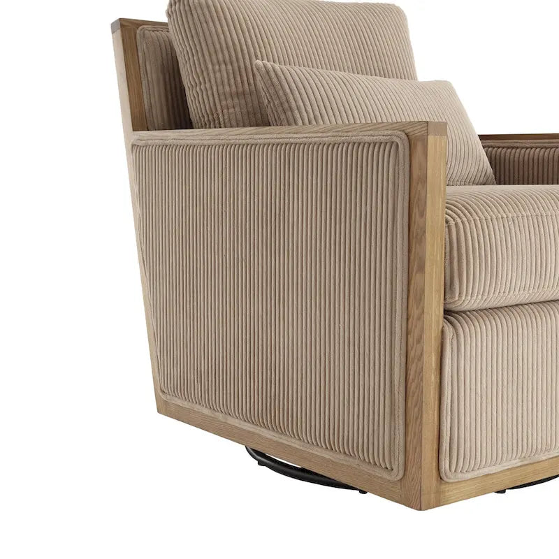 Fauteuil pivotant 26.77 avec cadre en bois dur