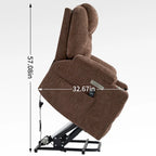 Fauteuil inclinable électrique bleu avec massage 8 points, soutien lombaire chauffant, deux ports USB et porte-gobelets en acier inoxydable