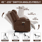 Fauteuil inclinable électrique bleu avec massage 8 points, soutien lombaire chauffant, deux ports USB et porte-gobelets en acier inoxydable