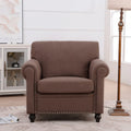 Fauteuil d'appoint marron 37,4 po avec clous décoratifs