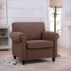 Fauteuil d'appoint marron 37,4 po avec clous décoratifs