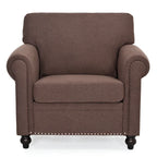 Fauteuil d'appoint marron 37,4 po avec clous décoratifs