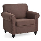 Fauteuil d'appoint marron 37,4 po avec clous décoratifs