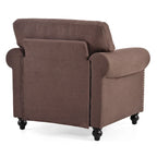 Fauteuil d'appoint marron 37,4 po avec clous décoratifs