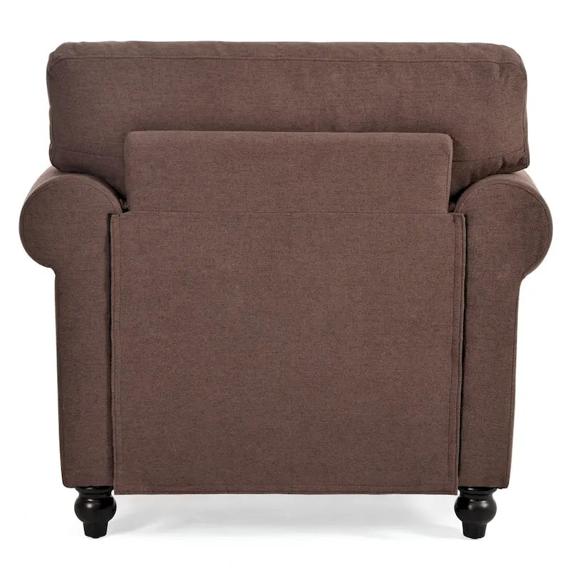 Fauteuil d'appoint marron 37,4 po avec clous décoratifs