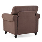 Fauteuil d'appoint marron 37,4 po avec clous décoratifs