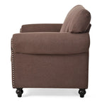 Fauteuil d'appoint marron 37,4 po avec clous décoratifs