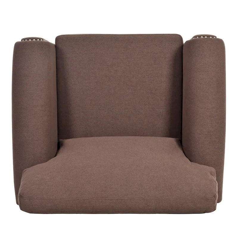 Fauteuil d'appoint marron 37,4 po avec clous décoratifs