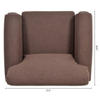 Fauteuil d'appoint marron 37,4 po avec clous décoratifs