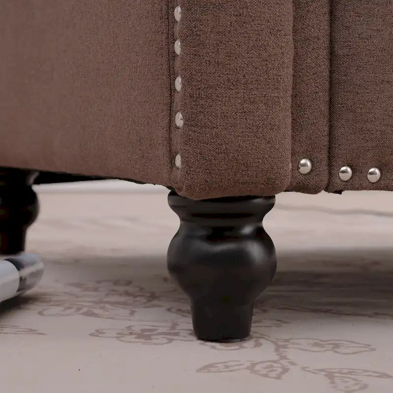 Fauteuil d'appoint marron 37,4 po avec clous décoratifs