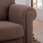 Fauteuil d'appoint marron 37,4 po avec clous décoratifs