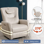 Fauteuil inclinable, pivotant et à bascule électrique avec soutien lombaire et cervical, ports de chargement USB et USB-C