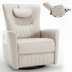 Fauteuil inclinable, pivotant et à bascule électrique avec soutien lombaire et cervical, ports de chargement USB et USB-C