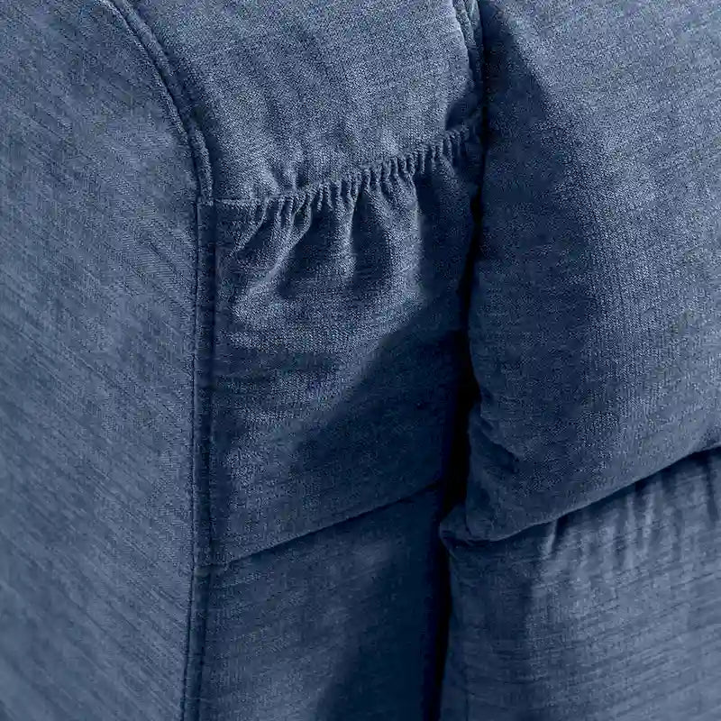 Fauteuil inclinable électrique bleu avec chauffage, massage, options d'inclinaison infinies, ports USB et poches latérales