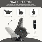 Fauteuil inclinable électrique bleu avec chauffage, massage, options d'inclinaison infinies, ports USB et poches latérales