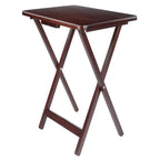 Ensemble de 4 tables d'appoint pliantes en noyer antique riche de 65,4 cm