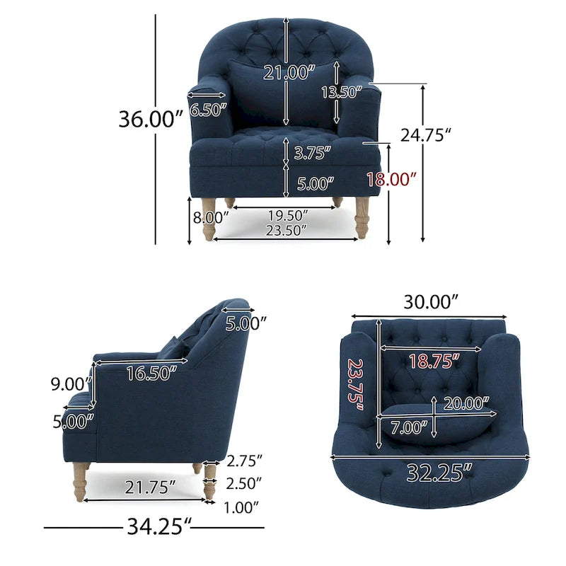 Fauteuil capitonné