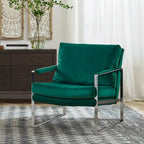 Fauteuil rembourré en similicuir PU moderne avec cadre en acier