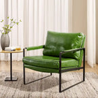 Fauteuil rembourré en similicuir PU moderne avec cadre en acier