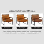 Fauteuil rembourré en similicuir PU moderne avec cadre en acier