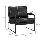 Fauteuil rembourré en similicuir PU moderne avec cadre en acier
