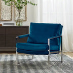 Fauteuil rembourré en similicuir PU moderne avec cadre en acier