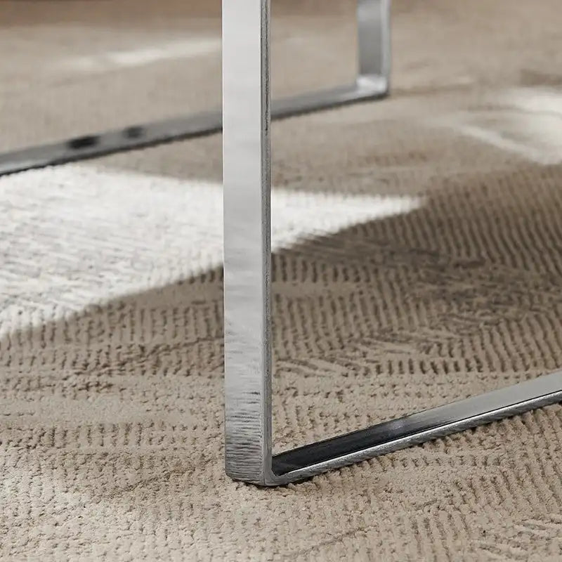 Fauteuil rembourré en similicuir PU moderne avec cadre en acier