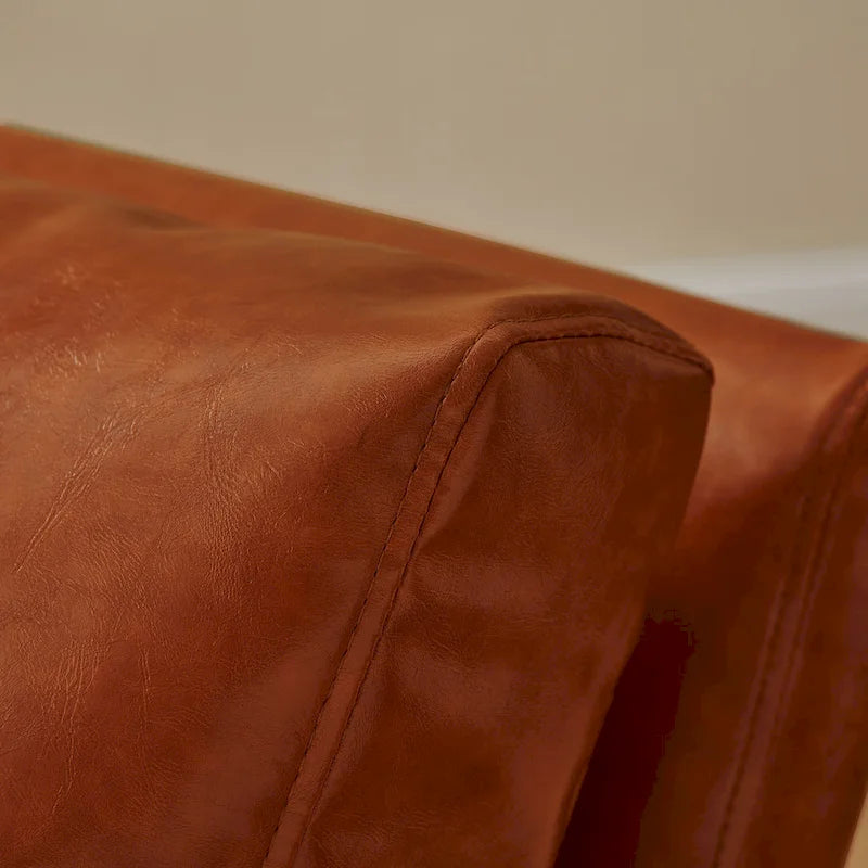 Fauteuil rembourré en similicuir PU moderne avec cadre en acier
