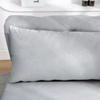 Chaise longue d'intérieur, Chaise longue en velours pour chambre à coucher avec rangement et oreiller, Chaise longue moderne rembourrée à accoudoirs roulés