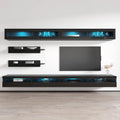 Meuble TV mural flottant moderne, ensemble de 35 pouces