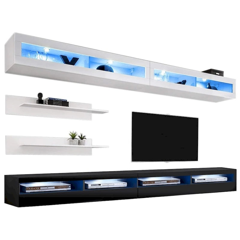 Meuble TV mural flottant moderne, ensemble de 35 pouces