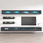 Meuble TV mural flottant moderne, ensemble de 35 pouces