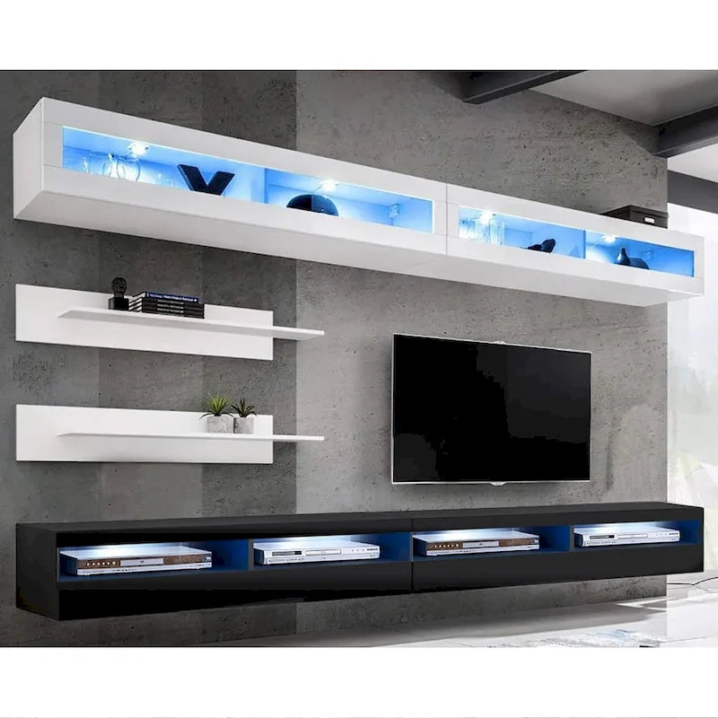 Meuble TV mural flottant moderne, ensemble de 35 pouces