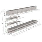Meuble TV mural flottant moderne, ensemble de 35 pouces