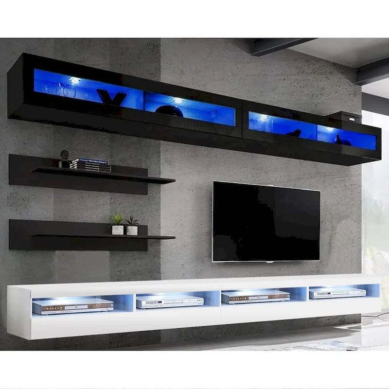 Meuble TV mural flottant moderne, ensemble de 35 pouces