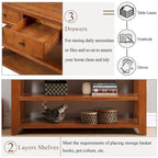 Console en bois de pin massif 48 po avec 3 tiroirs de rangement