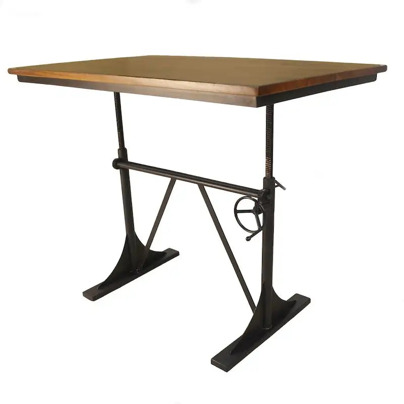 Table ajustable en orme et noir - Marron
