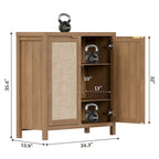Buffet en rotin avec 2 portes et espace de rangement