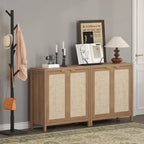 Buffet en rotin avec 2 portes et espace de rangement
