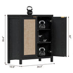 Buffet en rotin avec 2 portes et espace de rangement