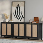 Buffet en rotin avec 2 portes et espace de rangement