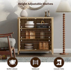 Buffet en rotin avec 2 portes et espace de rangement