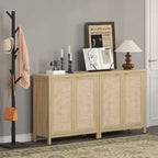Buffet en rotin avec 2 portes et espace de rangement
